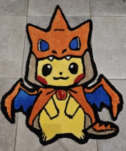 Tapis Tufting Pikachu Poncho Dracaufeu